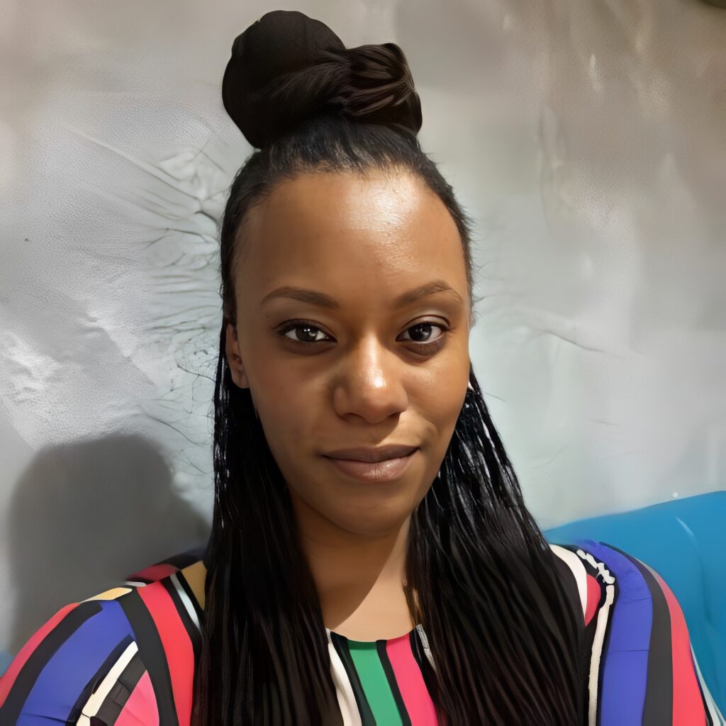 Portrait of woman with bun hairstyle